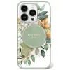 Eredeti GUESS IML Flower & Tonal Circle Magsafe tok GUHMP16LHFWBDCEN iPhone 16 Pro-hoz, zöld - 0. kép