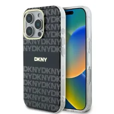 Eredeti DKNY Repeat Texture Pattern Stripe DKHMP16LHRHSEK tok iPhone 16 Pro fekete