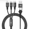 BLUE STAR kábel 4 az 1-ben Type C / USB A Micro USB / Lightning / Type C 2,4A 12W Cafule C172 1,2 m fekete - 0. kép