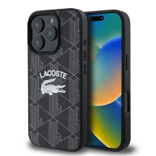 Lacoste Blend Monogram MagSafe tok iPhone 16 Pro fekete