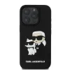 Karl Lagerfeld PU Saffiano Karl és Choupette tok iPhone 16 Pro fekete - 0. kép