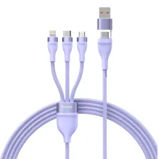 Baseus Cable Flash Series II 3 in 1 - USB + Type C to Type C, Lightning, Micro USB - 100W 1,2 méter (CASS030105) lila