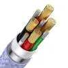 Baseus Cable Flash Series II 3 in 1 - USB + Type C to Type C, Lightning, Micro USB - 100W 1,2 méter (CASS030105) lila - 3. kép