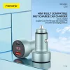 Foneng autós töltő C18 - USB + Type C - PD 48W 3A Type C - Type C kábellel szürke - 4. kép