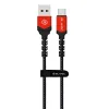 Blavec Cable Raptor fonott - USB to Type C - 2A 3 méter (CRA-UC2BR30) fekete-piros - 0. kép