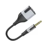 Borofone Cable BL19 Creator 2 az 1-ben - jack 3,5mm apa -> 2x jack 3,5mm anya - 15 cm fekete - 3. kép
