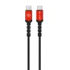 Blavec Cable Raptor fonott - Type C to Type C - PD 60W 3A 0,25 méter (CRA-CC3BR025) fekete-piros - 0. kép