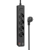 KAKU hálózati elosztó - 4 aljzat 230V + 3xUSB + Type C - fekete - 1. kép
