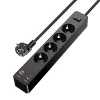 KAKU hálózati elosztó - 4 aljzat 230V + 3xUSB + Type C - fekete - 2. kép