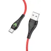 Borofone BX65 Bright kábel - USB to Type C - 2A 1 méter piros - 0. kép