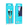 Borofone BX65 Bright kábel - USB to Type C - 2A 1 méter piros - 2. kép