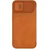 Nillkin Qin Leather Pro iPhone 14 Plus kamera fedő fliptok barna - 2. kép