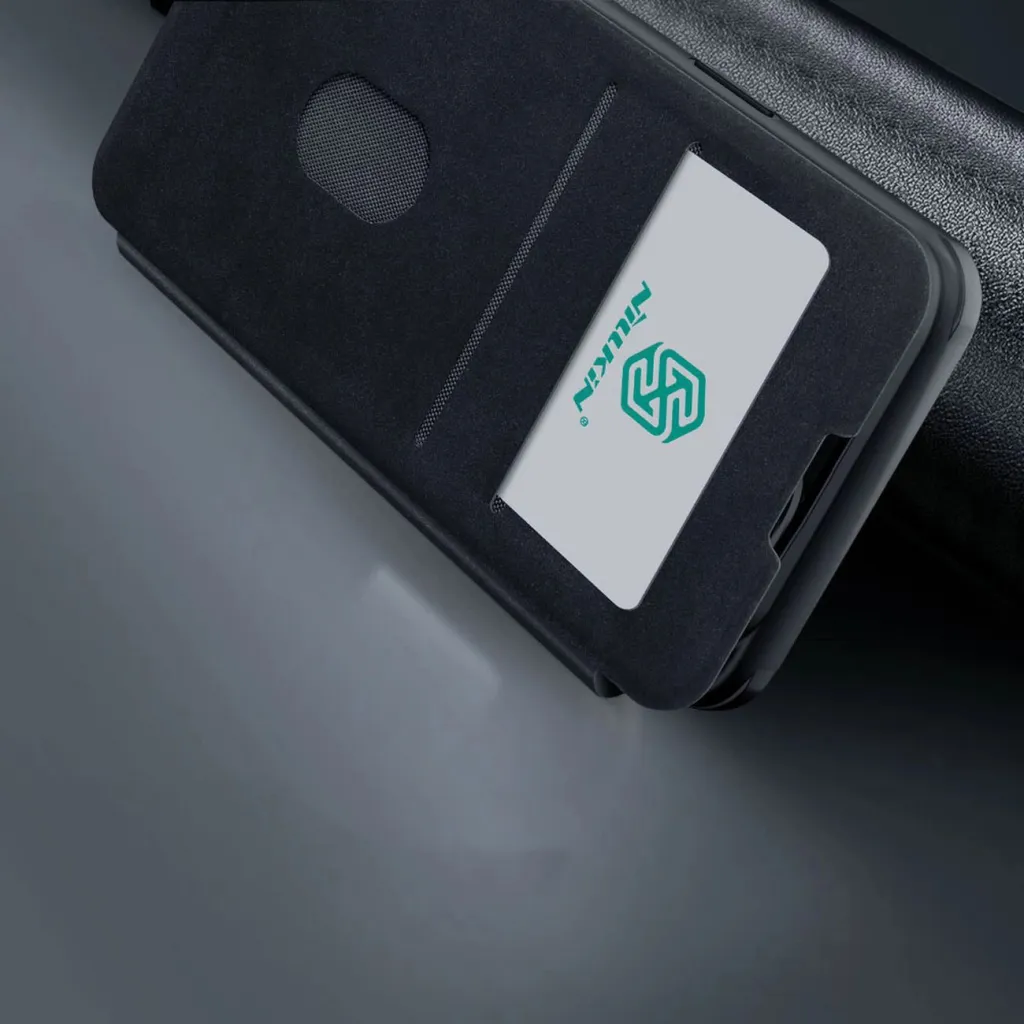 Nillkin Qin Leather Pro bőrtok iPhone 14 Plus kameravédő fliptok fekete - 16