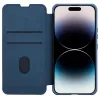 Nillkin Qin Cloth Pro Case tok iPhone 14 Pro Max kamera fedél övtok fliptok kék - 1. kép