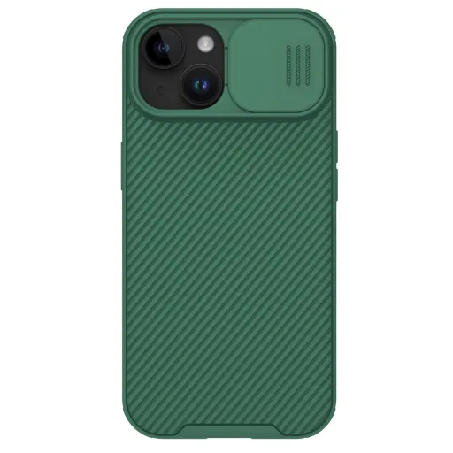 Nillkin CamShield Pro mágneses tok iPhone 15 Plus-hoz kamera védelemmel - Zöld