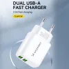 Wozinsky CUWCW 2.4A 2 x USB-A hálózati töltő adapter - fehér - 4. kép