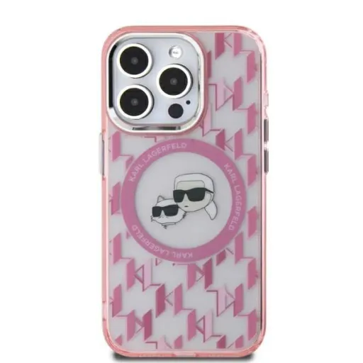 Karl Lagerfeld IML Monogram Karl & Choupette Head MagSafe iPhone 16 tok - Pink