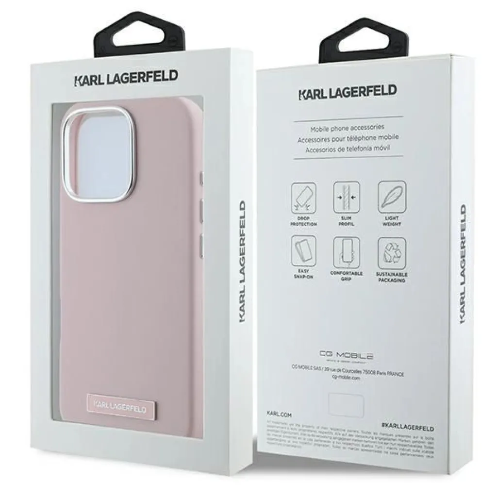  iPhone 16 Pro Max Pink Karl Lagerfeld FW Metal Plate MagSafe tok - 8