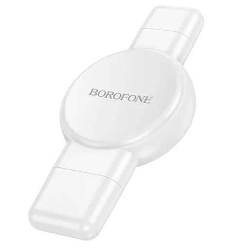 Borofone Vezeték nélküli indukciós töltő BQ31 Hordozható 2,5W iWatch 1-9, SE/SE2, Samsung Ultra/Ultra2 fehér