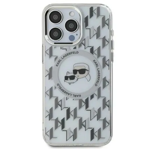 Karl Lagerfeld IML Monogram Karl & Choupette Fej MagSafe Tok iPhone 16 Pro Max - Átlátszó