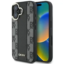 DKNY Kockás Mintás Magsafe iPhone 16 Plus tok - Fekete