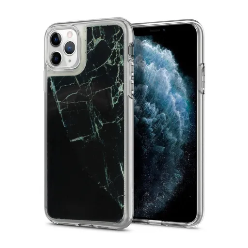 Folyékony flitteres mintájú TPU tok iPhone 11 Pro fekete