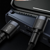 Baseus Cafule Nylon harisnyázott USB-Type C PD/ Lightning kábel 18W QC3.0 1m fekete/piros (CATLKLF-91) - 4. kép