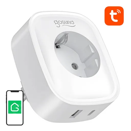 Gosund SP6 16A USB-C 20W okos konnektor WiFi/Bluetooth