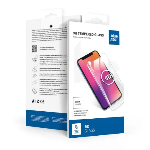 Tempered Glass Blue Star - APP IPHONE 16 Pro Max 5D teljes felület fekete üvegfólia