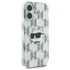 Karl Lagerfeld IML Choupette Head Electroplated iPhone 16 tok - Átlátszó - 2. kép