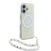 Guess IML Flowers Allover Electro Pearl Pánttal MagSafe tok iPhone 16 Plus - fehér - 1. kép