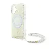 Guess IML Flowers Allover Electro Pearl Pánttal MagSafe tok iPhone 16 Plus - fehér - 3. kép