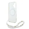 Guess IML Flowers Allover Electro Pearl Pánttal MagSafe tok iPhone 16 Plus - fehér - 4. kép