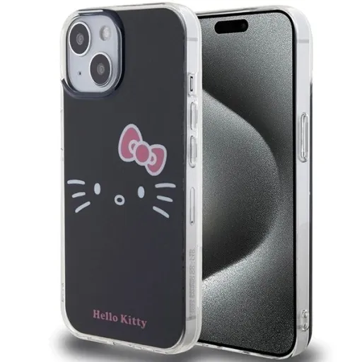 Hello Kitty IML Kitty Face tok iPhone 15 - fekete