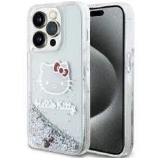 Hello Kitty Liquid Glitter Charms Kitty Head tok iPhone 14 Pro - ezüst