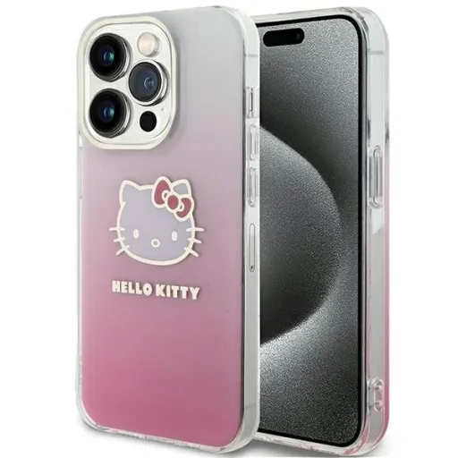 Hello Kitty IML Gradiens Elektrop Kitty Fej tok iPhone 13 Pro Max - rózsaszín