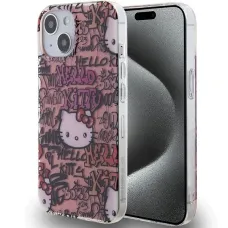 Hello Kitty IML Tags Graffiti tok iPhone 15 - rózsaszín