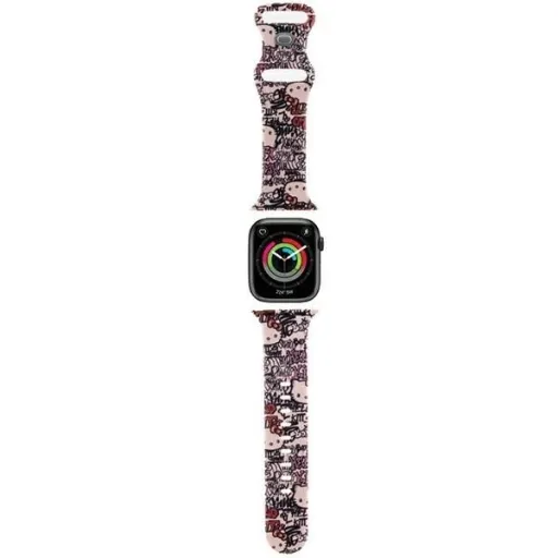 Hello Kitty Szilikon Tag Graffiti Szíj Apple Watch 38/40/41mm - Rózsaszín