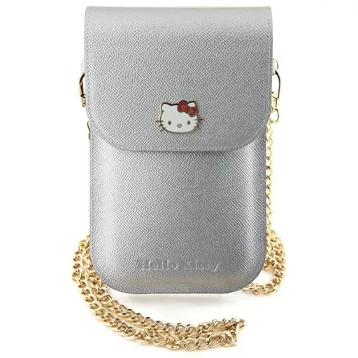 Hello Kitty Leather Metal Logo Chain bag - ezüst tok