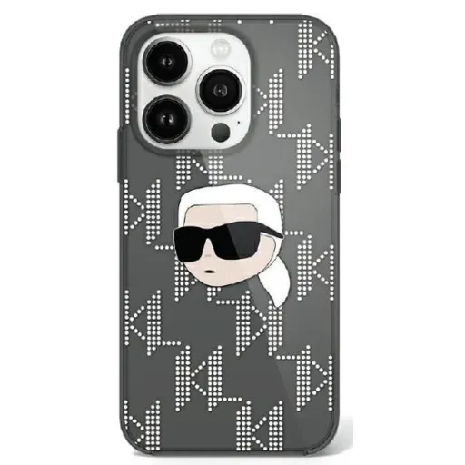 Karl Lagerfeld IML Karl Head Electroplated iPhone 16 Pro tok - Fekete