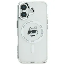 Karl Lagerfeld IML Metal Choupette Head MagSafe iPhone 16 Pro tok - Fehér