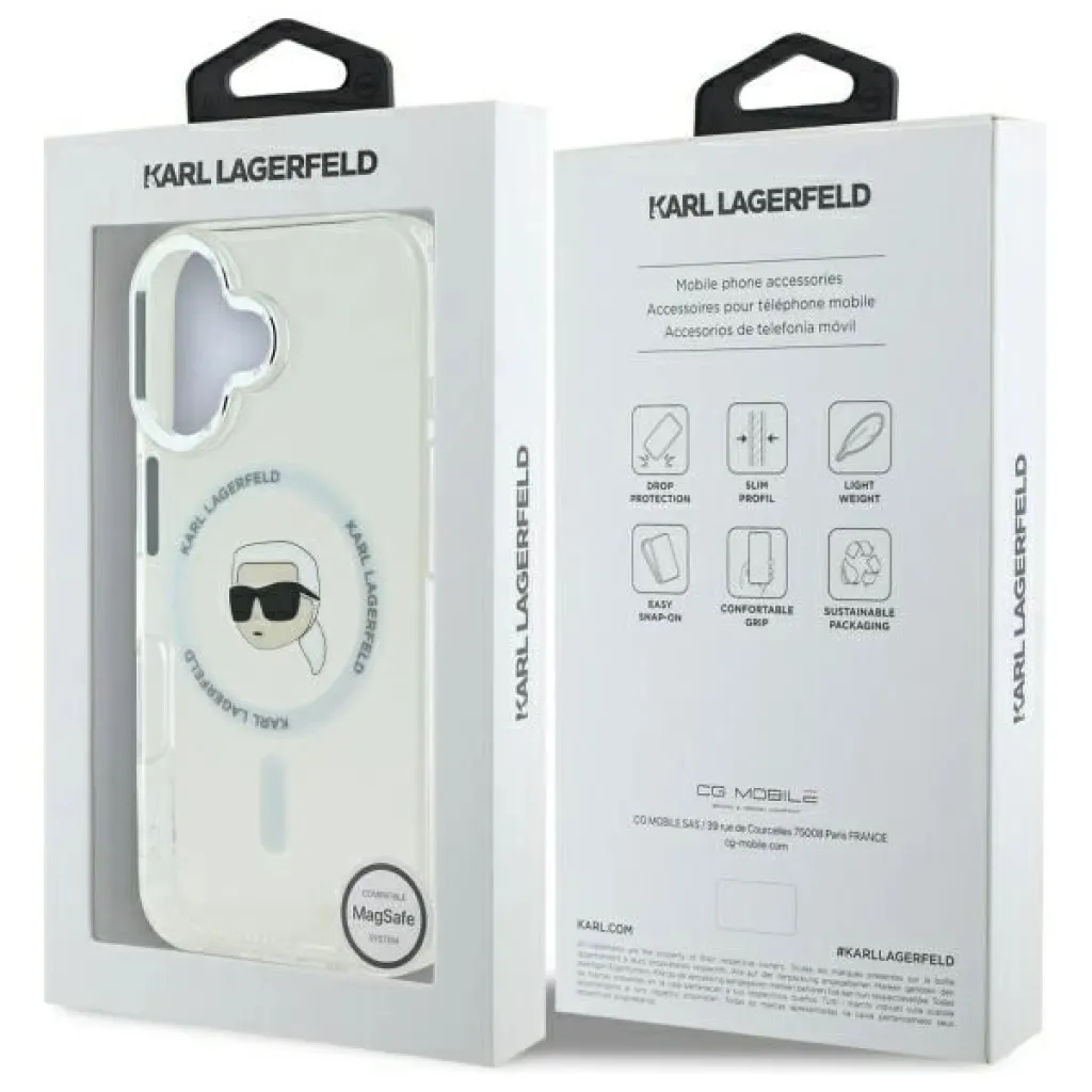  iPhone 16 Plus Fehér Karl Lagerfeld IML Metal Karl Head MagSafe tok - 8