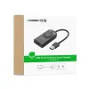 Ugreen USB külső hangkártya 3.5mm-es mini jack hangerőszabályzóval, 15cm fekete (40964) - 1. kép