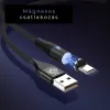 BeeGeek AM60 USB kábel 1M 3A 18W QC 3.0 gyorstöltés USB-C, Type-C mágneses fejjel, 1m fekete - 1. kép