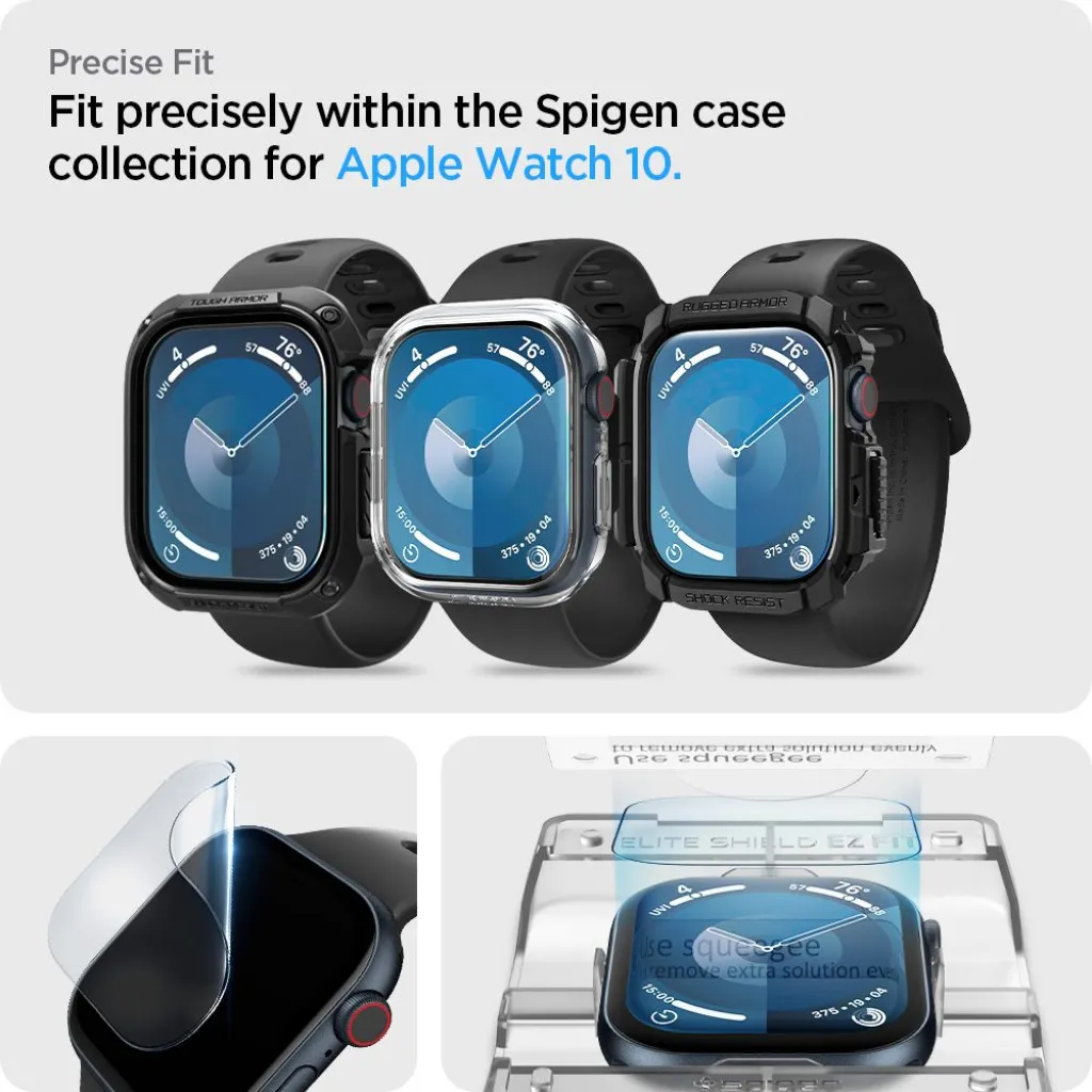 Apple Watch 10/11 (42 mm) Hibrid Üveg Spigen Elite Shield ”EZ Fit” 2-Pack Clear üvegfólia - 12