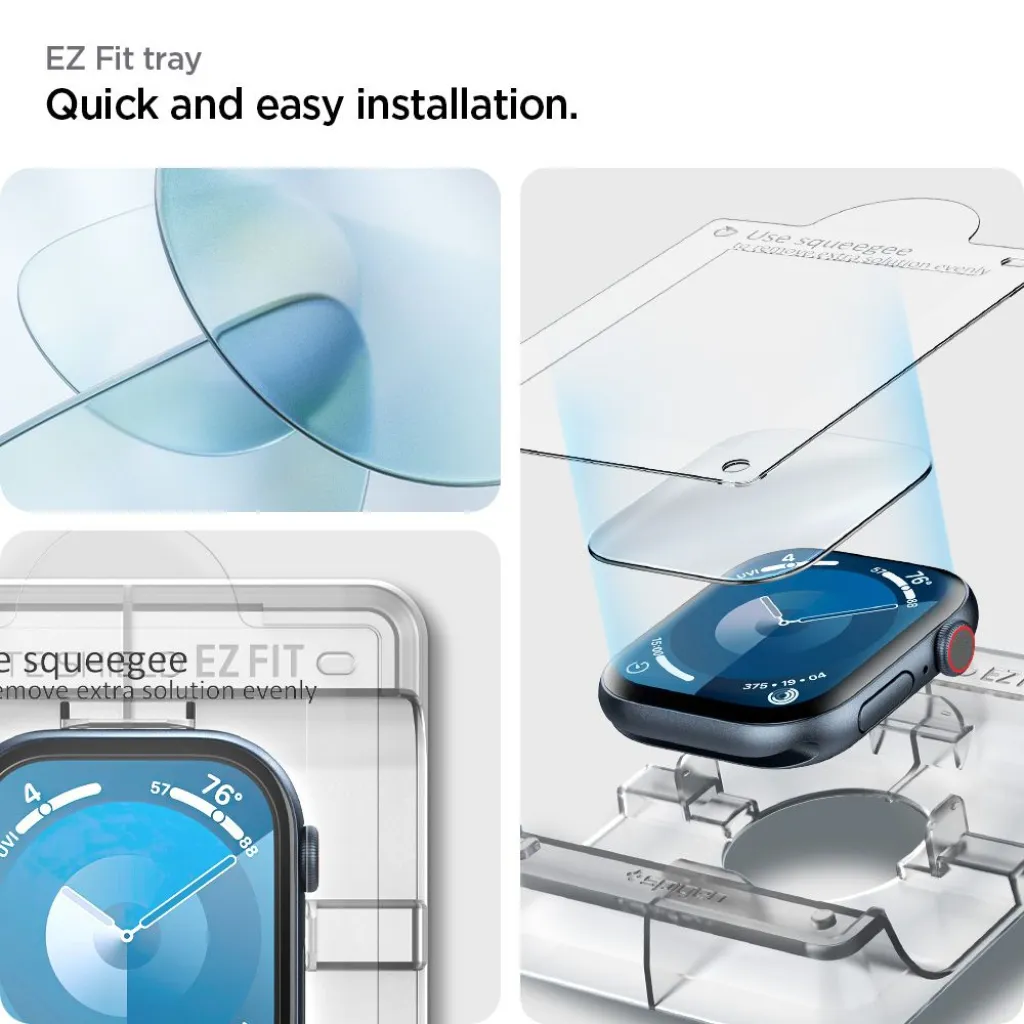 Apple Watch 10/11 (42 mm) Hibrid Üveg Spigen Elite Shield ”EZ Fit” 2-Pack Clear üvegfólia - 7