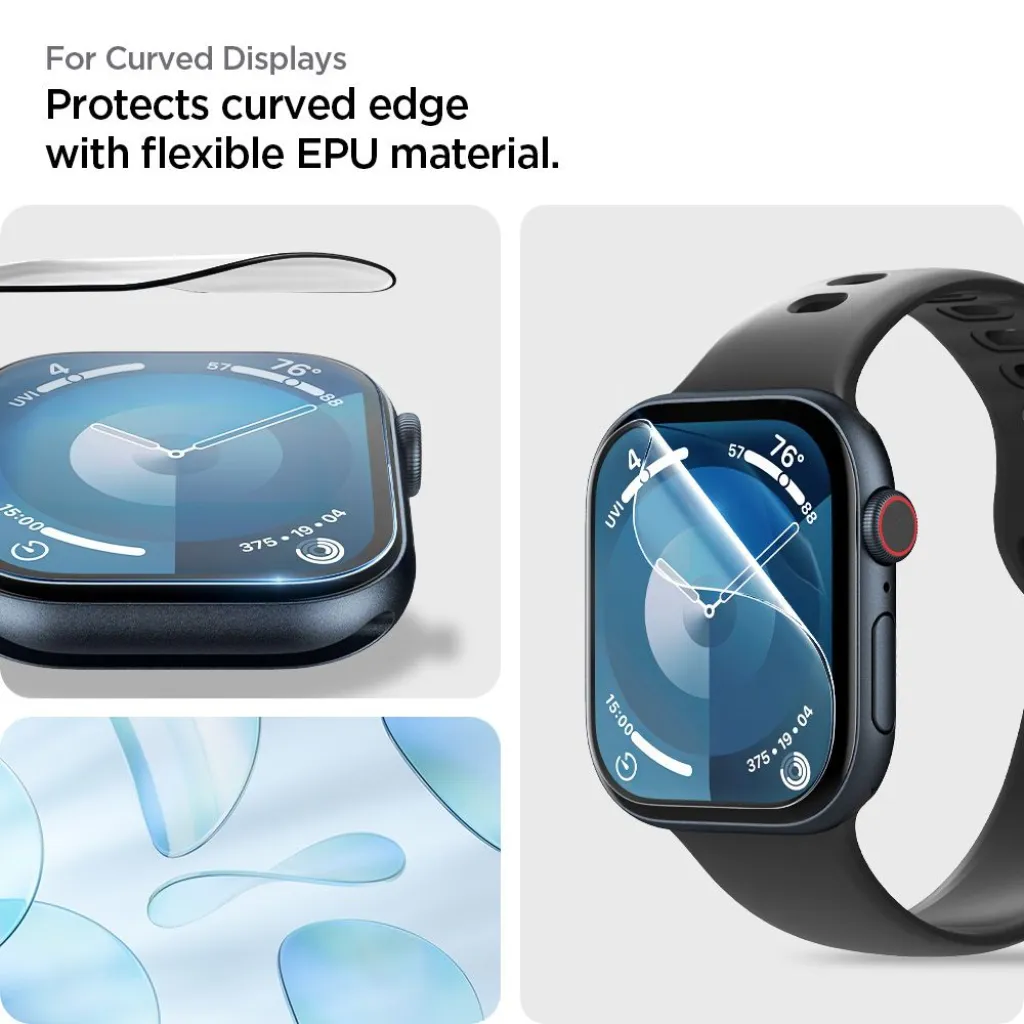 Apple Watch 10/11 (42 mm) Hibrid Üveg Spigen Elite Shield ”EZ Fit” 2-Pack Clear üvegfólia - 9