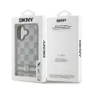 DKNY PU Bőr Kockás Minta és Csíkos iPhone 16 Tok Bézs - 4. kép