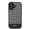 DKNY PU Leather Repeat Pattern Bottom Stripe MagSafe tok iPhone 16 Plus Fekete - 0. kép