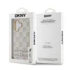 DKNY PU bőr kockás mintás és csíkos tok iPhone 16-hoz rózsaszín - 4. kép